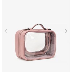 Calpak Small Travel Clear Cosmetics Case in Mauve